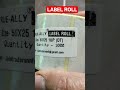PRODUCT LABEL ROLL PRICE