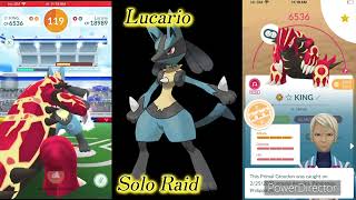 Bullet Punch/Close Combat Lucario Solo Raid vs Primal Groudon Only (Cloudy, No Relobby) #pokemongo