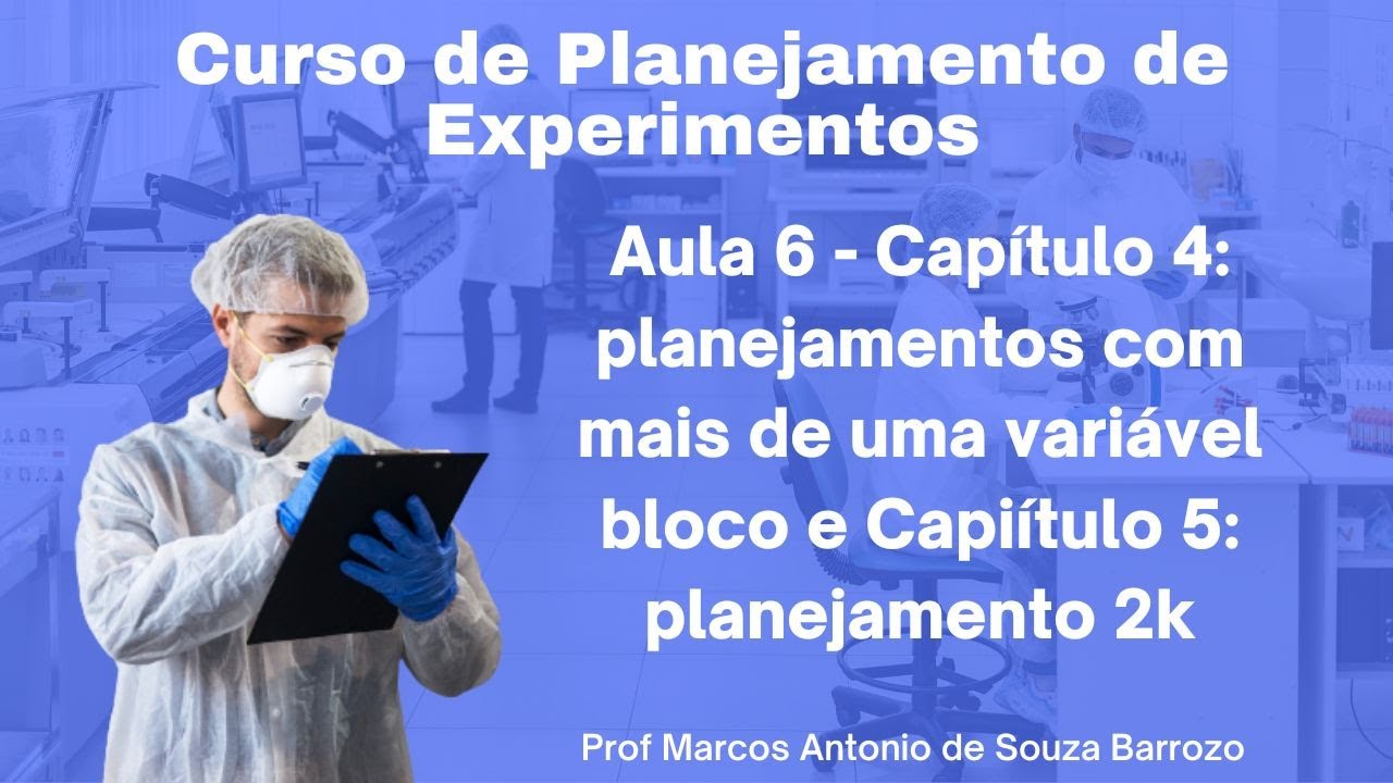Aula 6 - Cap. 4 Planejamentos com mais de uma variável bloco e Cap. 5 Planejamento fatorial 2K