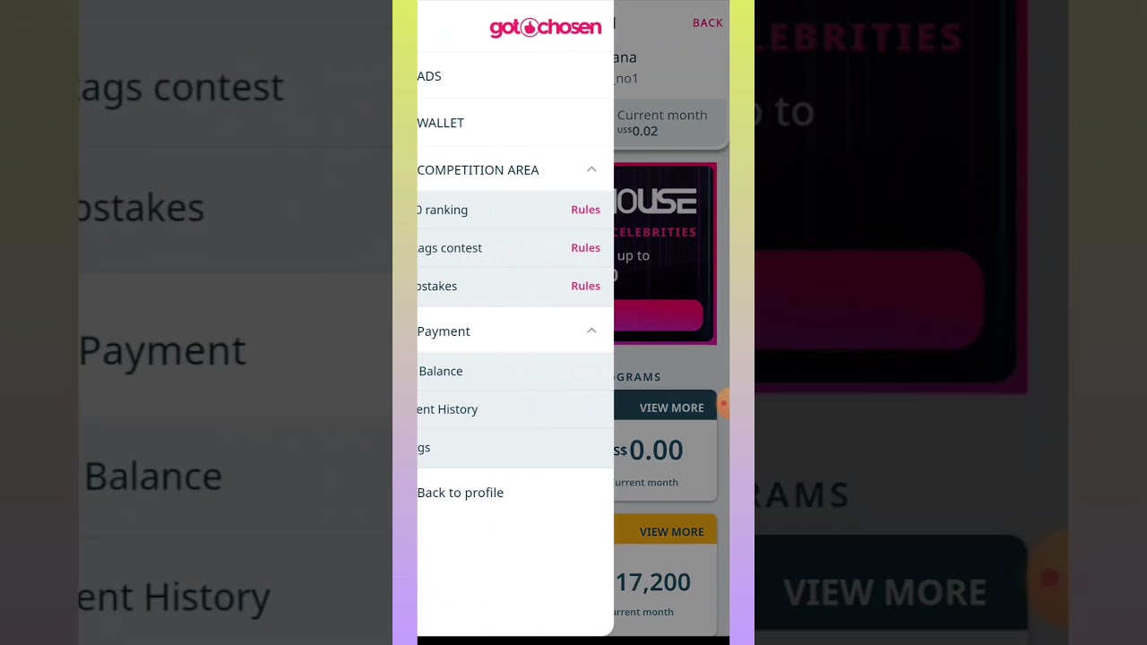 Gotchosen App Payment Proof 