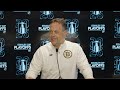 Marco Sturm talks on Saturday after Bruins have practice at Warrior Ice Arena