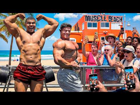WE SCARED THE LOCALS WORKING OUT ON THE CALIFORNIA BEACH!