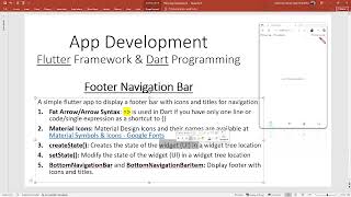 Footer Navigation Bar in Flutter App using Visual Studio Code