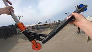 Riding with METAL SCOOTER wheels at WORLDS SKETCHYEST SKATEPARK