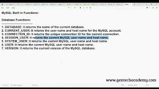 MySQL Part - 06 | Built In Functions | Advanced Functions