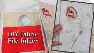 DIY fabric file folder with pen/Unique nikah file tutorial with name/I made  this Nikah file for me