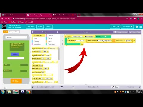 How to create a square calculator ||  in White hat junior || project No 4.