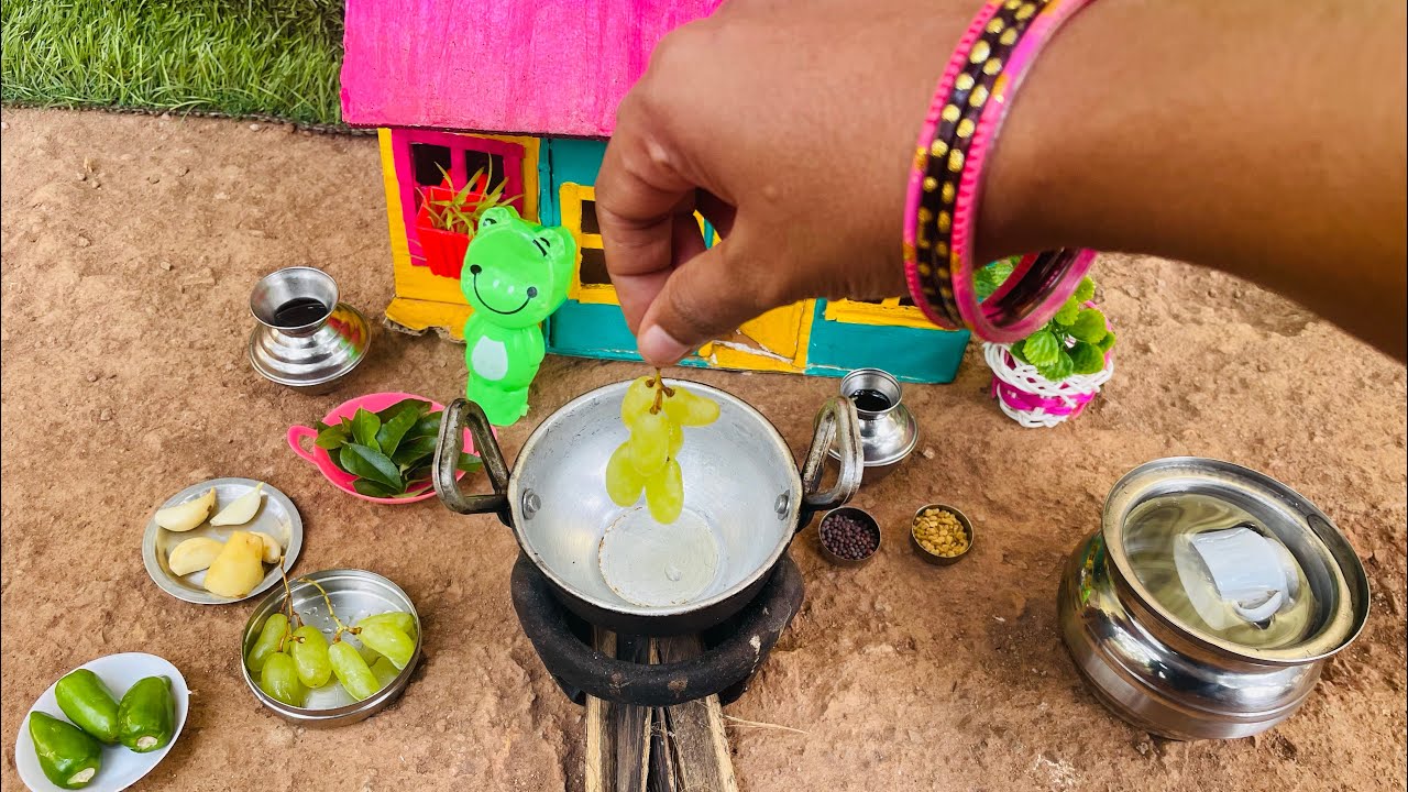 Miniature Grape Pickle | Pickle Recipe | Tiny Cooking | MK MINI KITCHEN