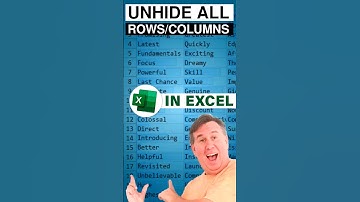 Excel Unhide All Rows and Columns #shorts #excel #excelsolutions #excelhacks - Episode S0005