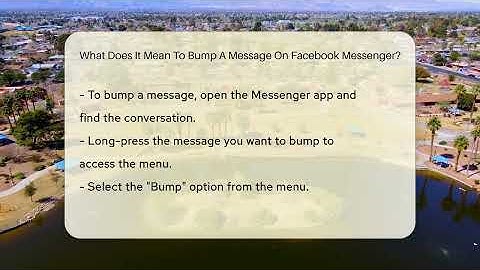 What Does It Mean To Bump A Message On Facebook Messenger? - Everyday-Networking