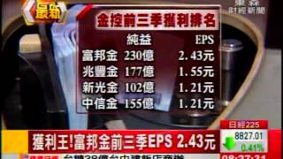 獲利王!富邦金前三季EPS 2 43元