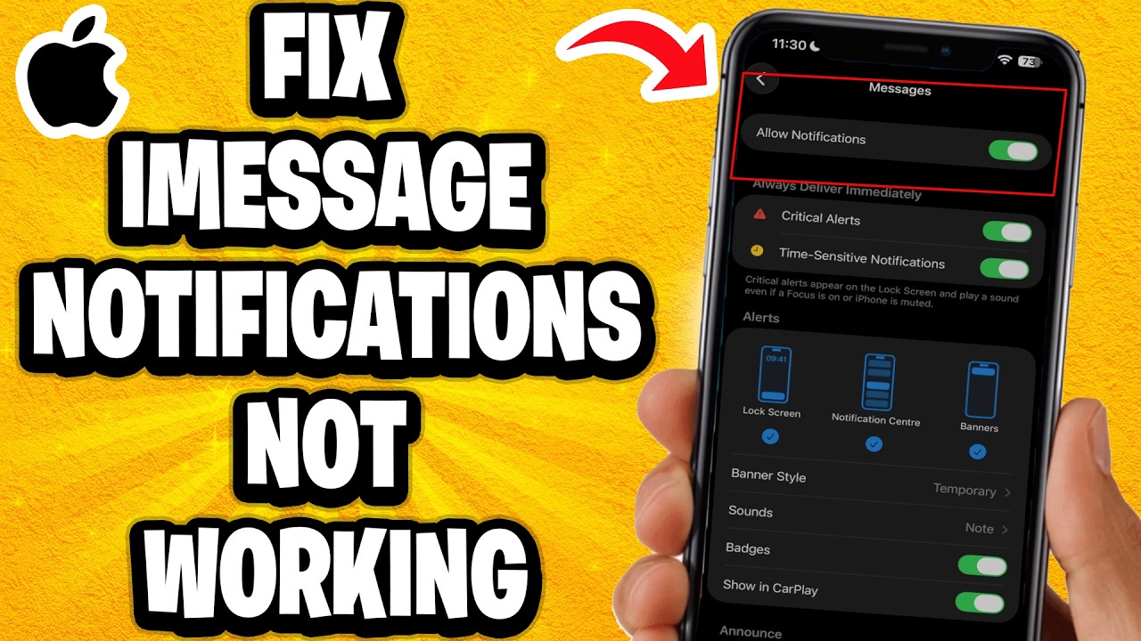 How To Fix iMessage Notifications Not Working - YouTube