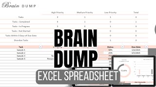 Brain Dump Excel Spreadsheet