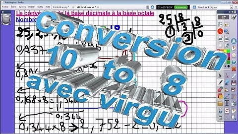 Tuto 8-Systèmes de numération conversion décimale octale(virgule)من القاعدة العشرية الى الثمانية