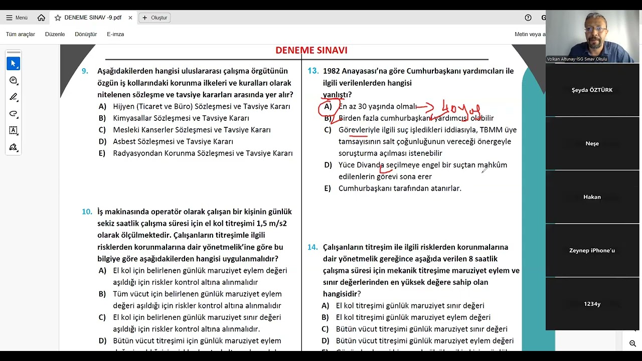 9 Nolu İSG Deneme Sınavı