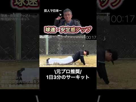 【1日3分】元プロ推奨の球速アップサーキットメニュー #トレーニング #前田幸長 #shorts