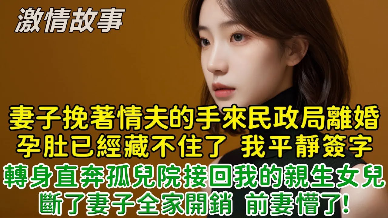 妻子挽著情夫的手來民政局離婚，孕肚已經藏不住了，我平靜簽字！