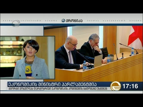 პარლამენტში ეკონომიკის მინისტრს უსმენენ