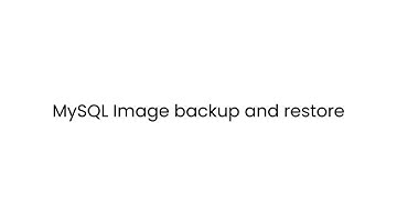 MySQL  Image backup and restore using mysqlbackup