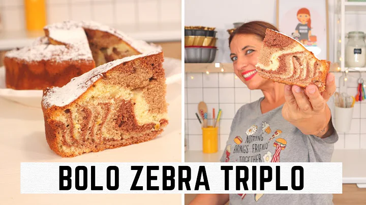 Bolo zebra triplo de laranja, canela e chocolate