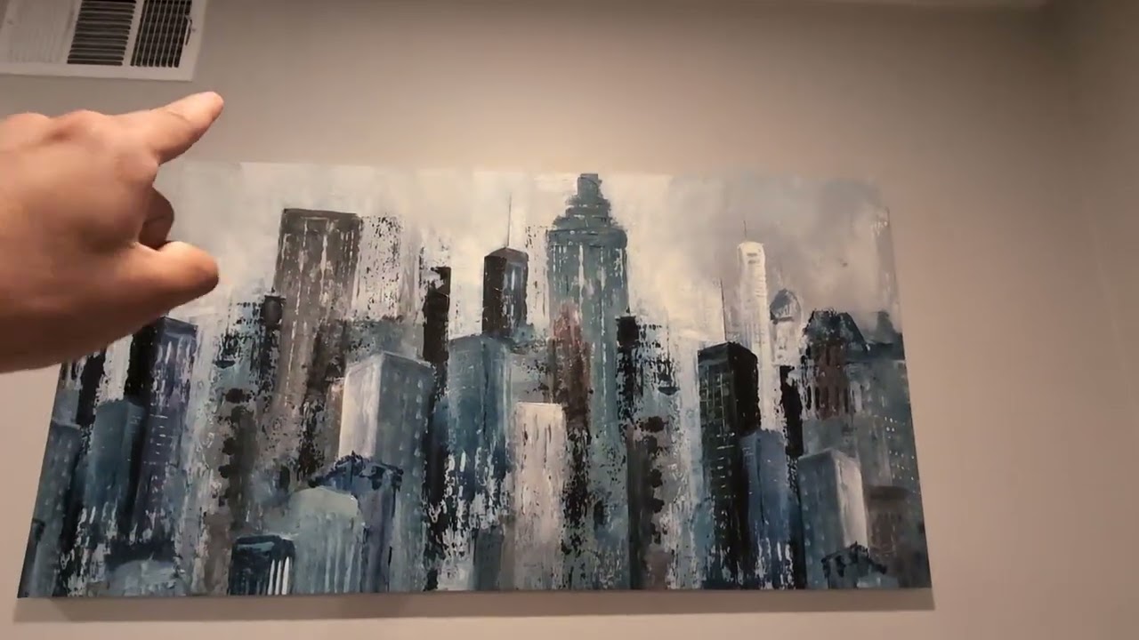 Acocifi New York City Canvas Wall Art Abstract Cityscape Brooklyn Bridge Painting for Living Room Be