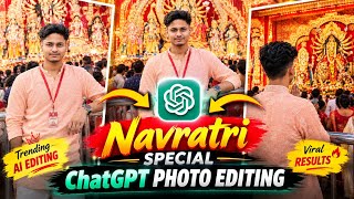 Navratri AI Photo Editing with ChatGPT Prompt 🔥 | Viral Garba Look 3D Navratri AI image generator screenshot 1