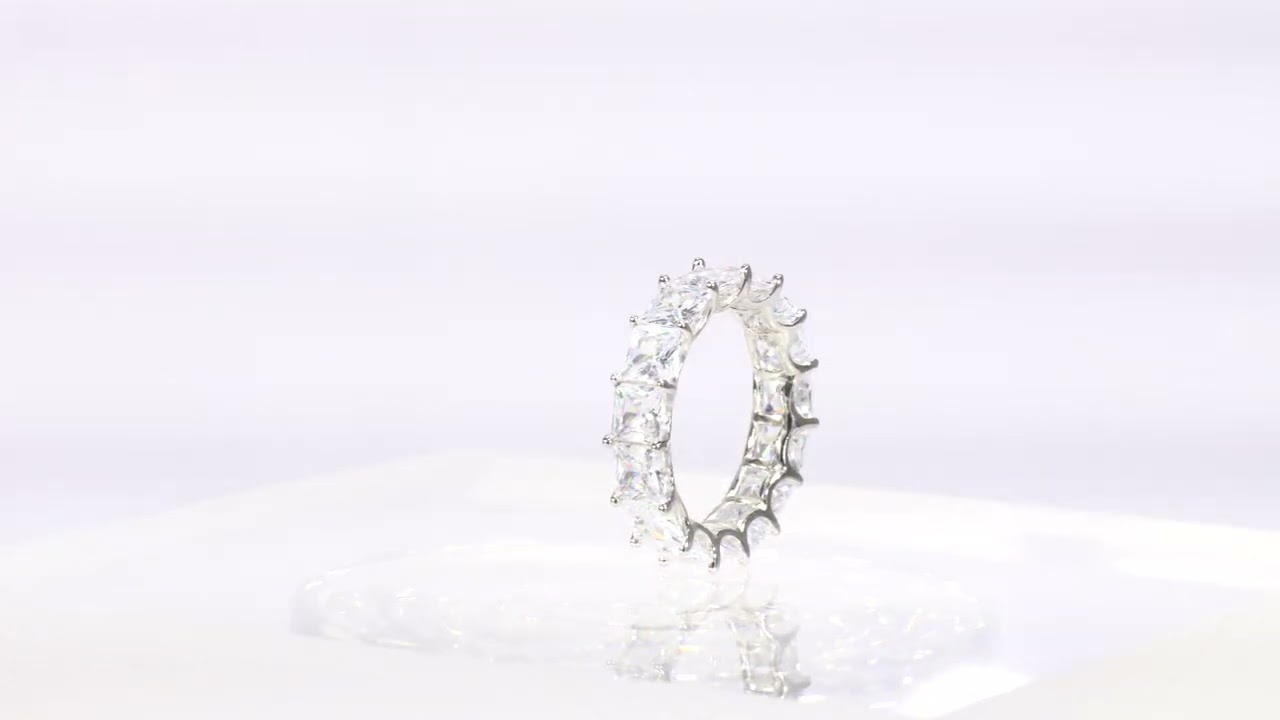 TIKOONZ ICED OUT SILVER 925 5MM SQUARE RING