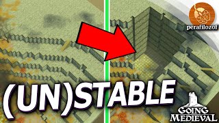 🔺Structural Stability in Going Medieval collapses of walls, roofs & floor | Biggest underground room screenshot 1