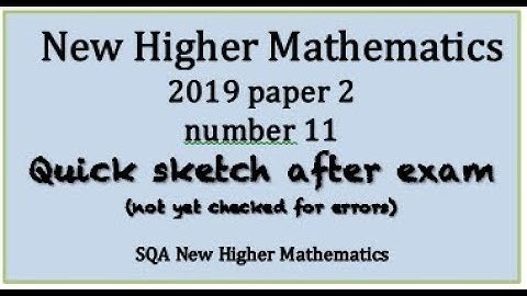2019 SQA Higher Mathematics paper 2 no.11  Quick Sketch