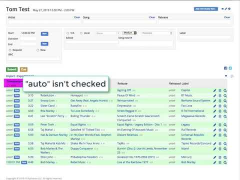 Auto-time in Spinitron playlists