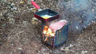 Bacon & Egg on the Bushbox XL Ti