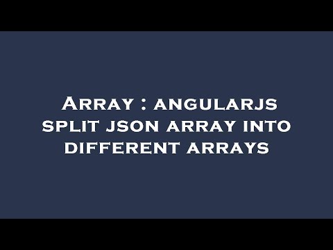 Array : angularjs