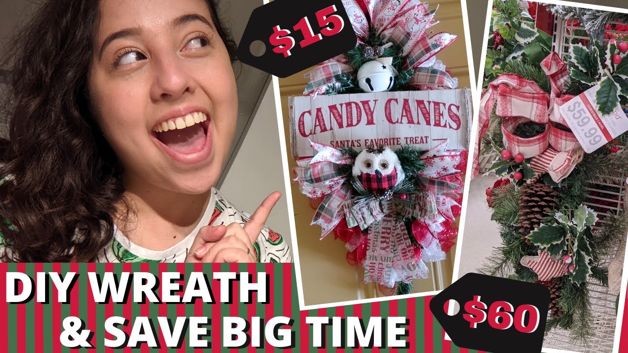 DIY Christmas Door Swag | High End Dollar Tree Christmas Swag
