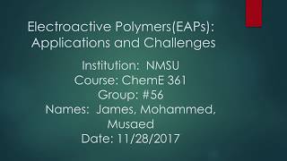 Electroactive Polymers Presentation
