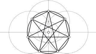 Heptagon or Heptagram compass and straightedge method