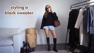 Styling a Black Sweater 🖤 10 cute + casual fall outfits 