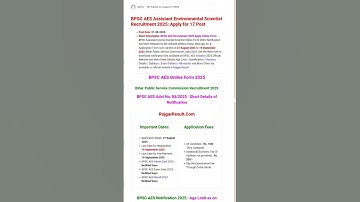 bpsc aes assistant environmental scientist recruitment 2025