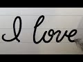 How to write &quot;I love you&quot; with a pen | English handwriting | Calligraphy | Hand lettering