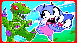 Super Dino Robot Song 🦕 Dinosaur Cartoon 🦕 Funny Cartoons for Toddlers by Sharky&Sparky