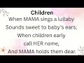 MOTHERS SONG
