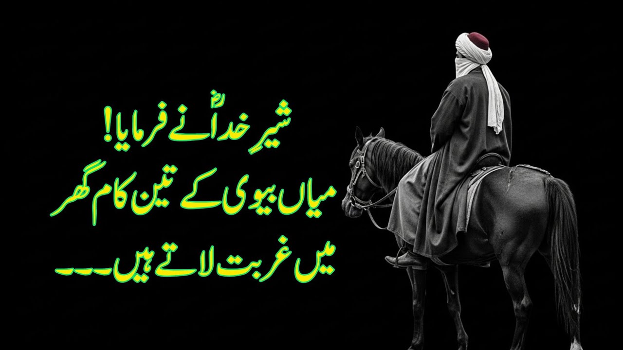 Hazrat Ali (A.S) Ne Farmaya|Mian Bivi K 3 Kaam Ghar Me Ghurbat Latey Hn|Hazrat Ali K Irshadat