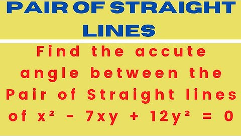 Pair of Straight lines @EAG