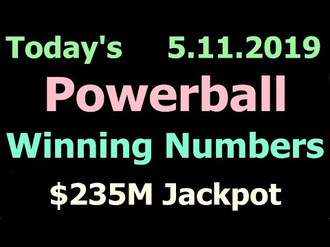 Today Powerball Winning Numbers 11 May 2019. Powerball drawing tonight Saturday 5/11/2019