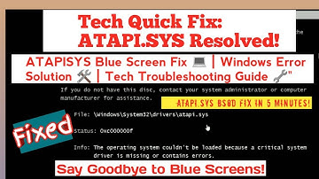 ATAPI.SYS Blue Screen Fix: Step-by-Step Solution Guide