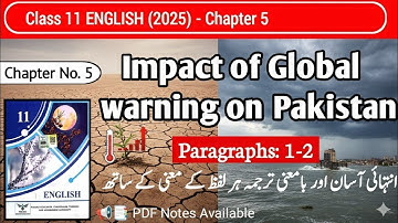 1st Year English New Book 2025 | Chapter 5 Urdu translation: Impact of Global Warming on Pakistan