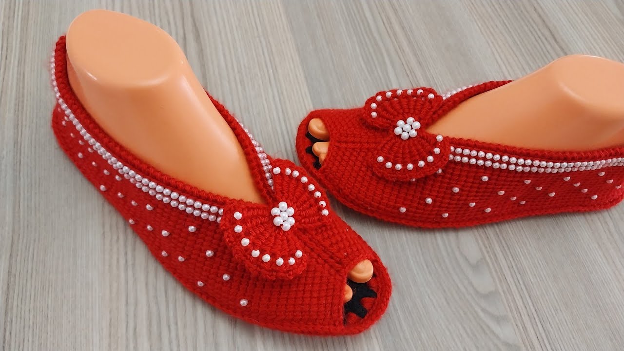 İncili Kırmızı Babet Yapılışı /Tabanlı Babet