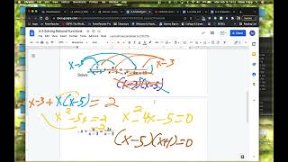Alg II 4 5 Solving Rational Functions
