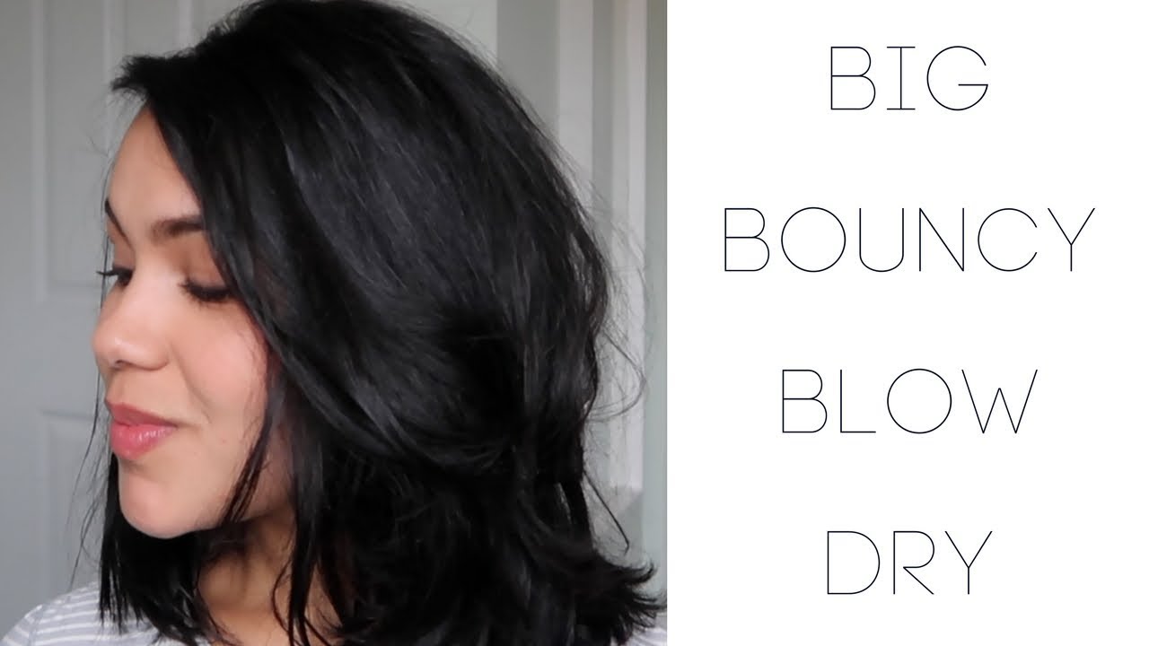 How to: Easy Big Bouncy Blow Dry Volume Hair Tutorial - YouTube