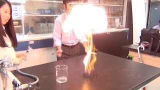 【化学実験】危険！燃えるシャボン玉！