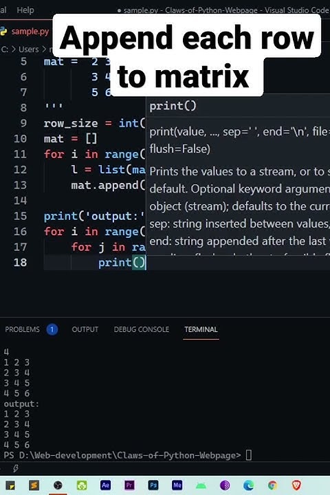 How to take matrix input in Python? - YouTube